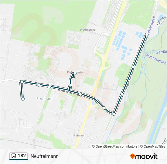 Автобус 182: карта маршрута