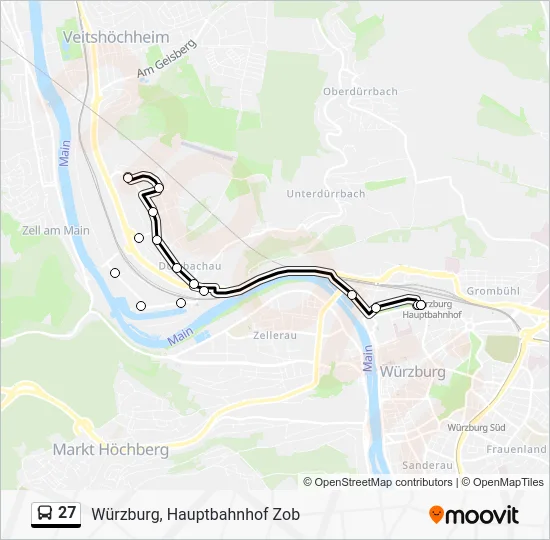 Автобус 27: карта маршрута