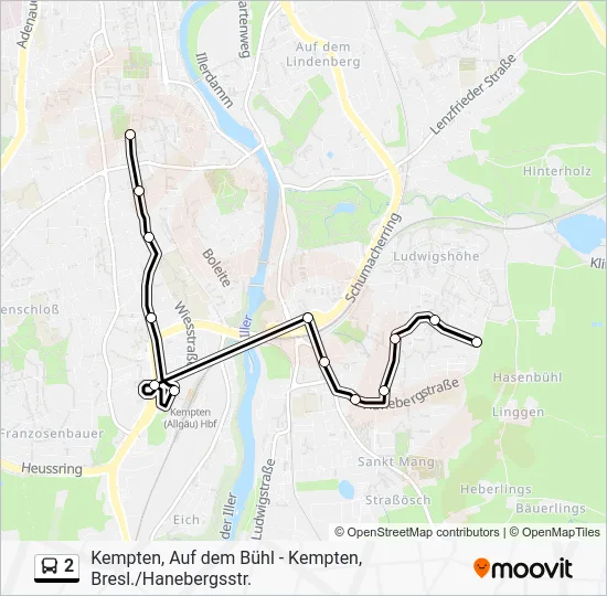 Автобус 2: карта маршрута
