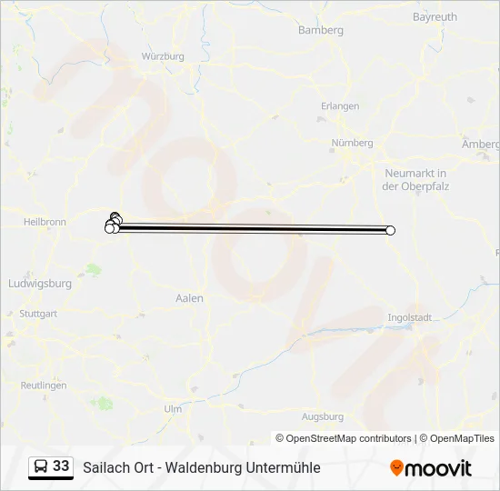 Автобус 33: карта маршрута