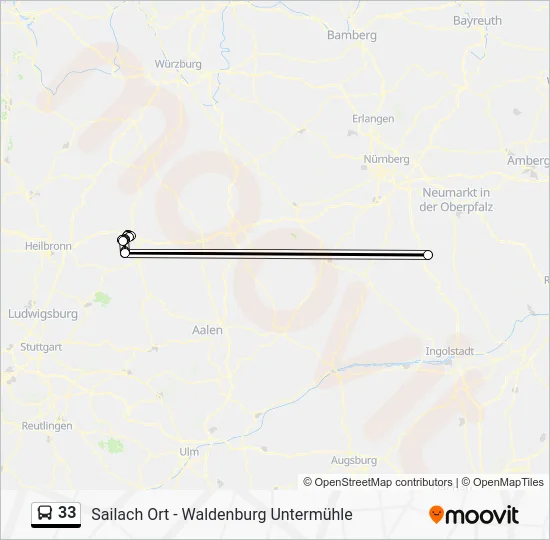 Автобус 33: карта маршрута