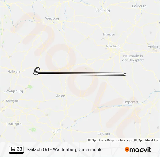 Автобус 33: карта маршрута