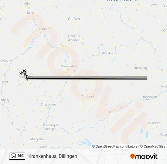 Автобус N4: карта маршрута