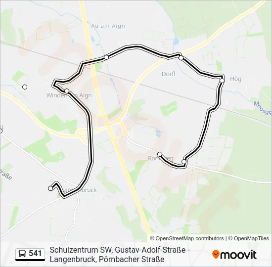 Автобус 541: карта маршрута