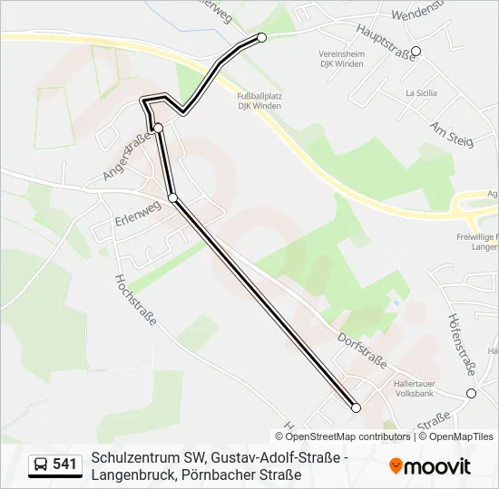 Автобус 541: карта маршрута