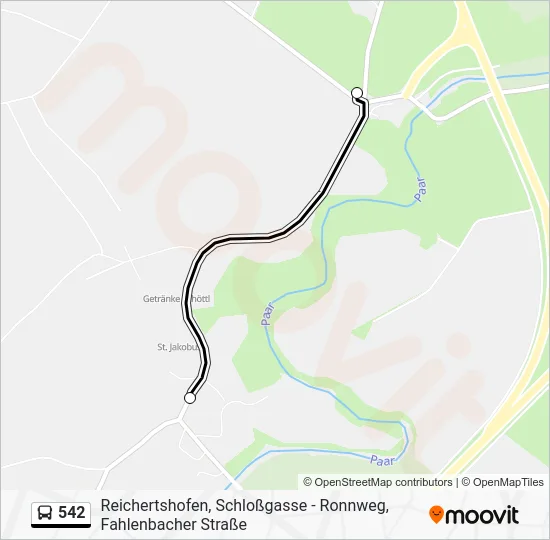 Автобус 542: карта маршрута
