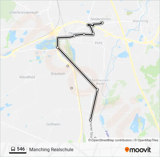 Автобус 546: карта маршрута