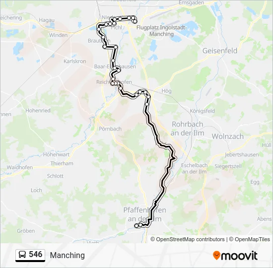 Автобус 546: карта маршрута