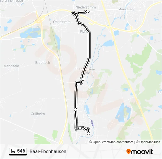 Автобус 546: карта маршрута