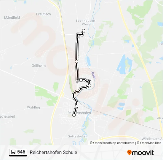 Автобус 546: карта маршрута