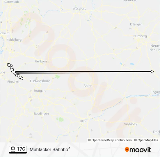 Поезд 17C: карта маршрута