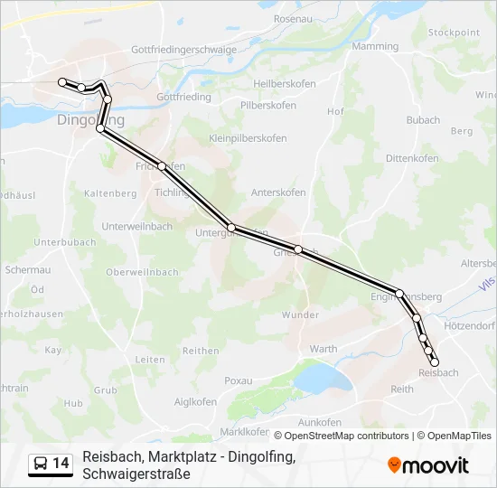 Автобус 14: карта маршрута