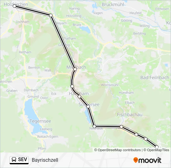 Автобус SEV: карта маршрута