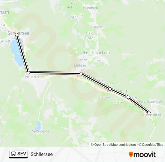 Автобус SEV: карта маршрута
