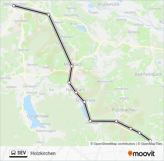 Автобус SEV: карта маршрута