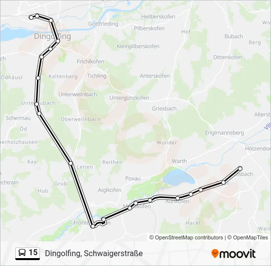 Автобус 15: карта маршрута