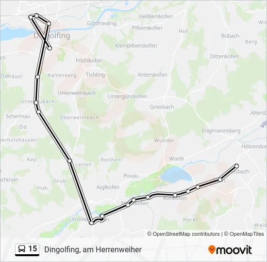 Автобус 15: карта маршрута