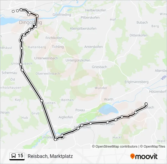 Автобус 15: карта маршрута