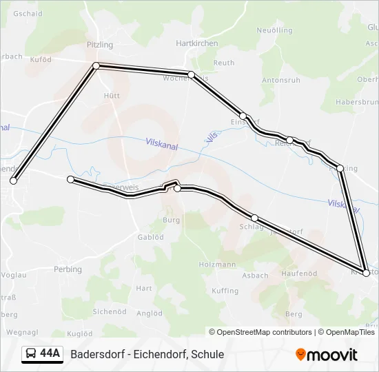 Автобус 44A: карта маршрута