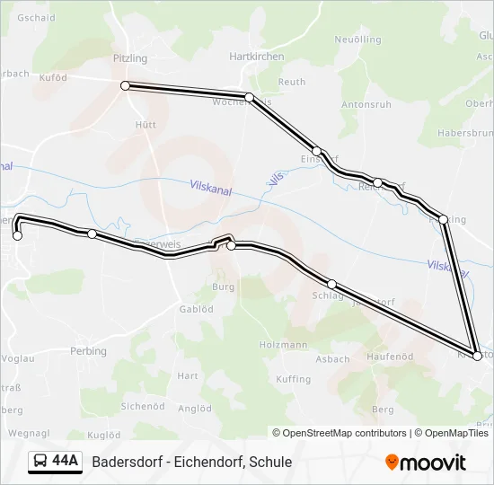 Автобус 44A: карта маршрута