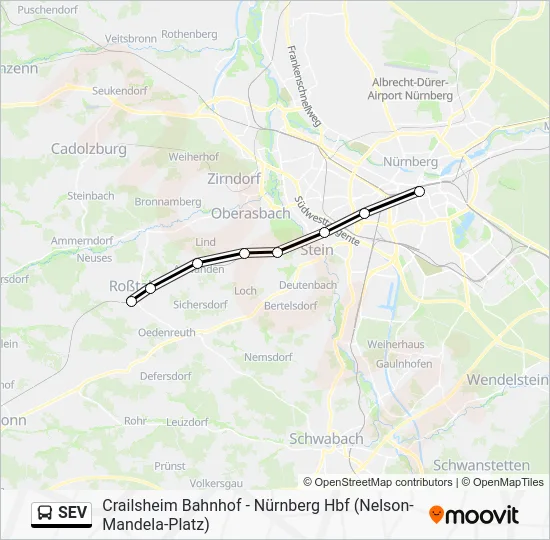 Автобус SEV: карта маршрута