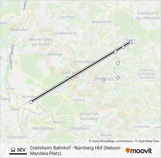 Автобус SEV: карта маршрута