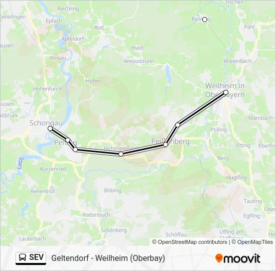Автобус SEV: карта маршрута