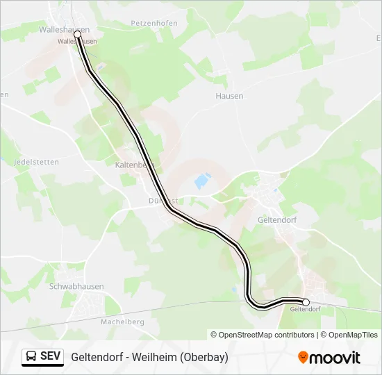 Автобус SEV: карта маршрута