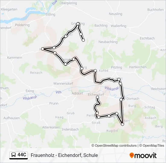 Автобус 44C: карта маршрута