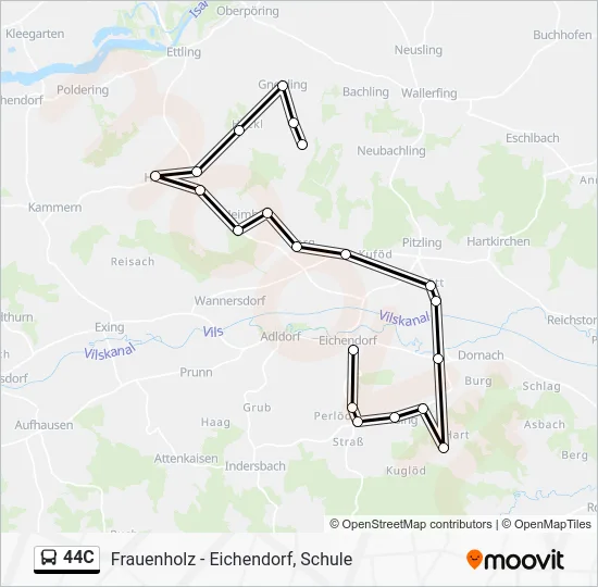 Автобус 44C: карта маршрута