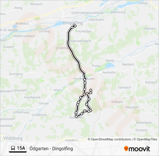Автобус 15A: карта маршрута