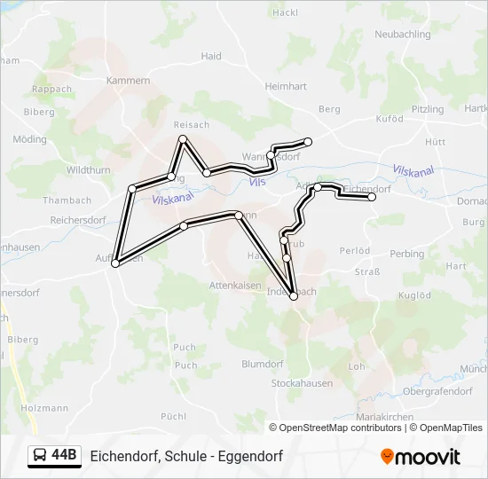 Автобус 44B: карта маршрута