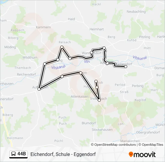Автобус 44B: карта маршрута