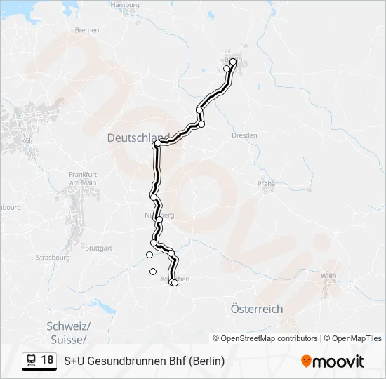 Поезд 18: карта маршрута