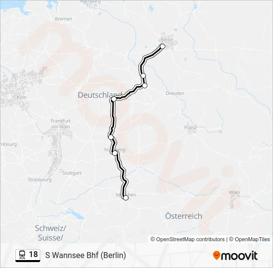 Поезд 18: карта маршрута