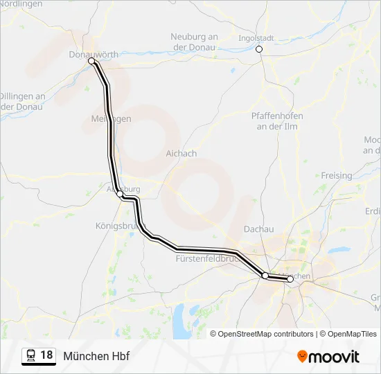 Поезд 18: карта маршрута