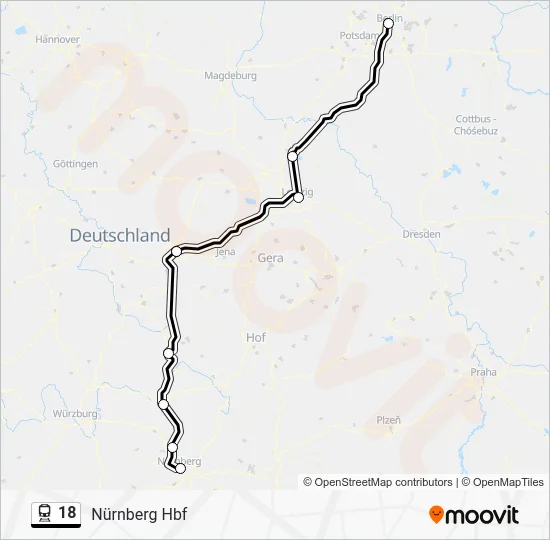Поезд 18: карта маршрута
