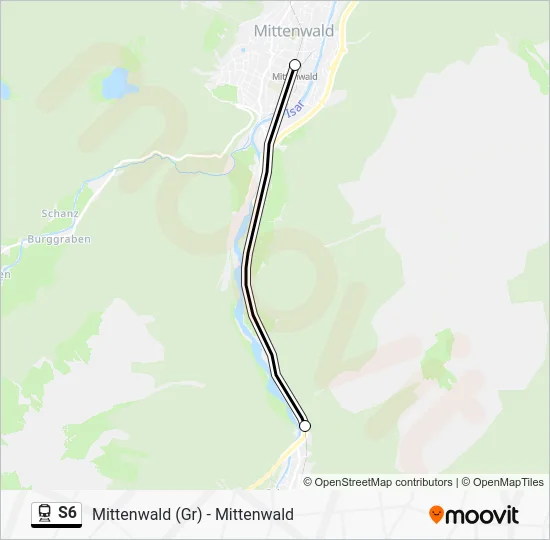 Поезд S6: карта маршрута