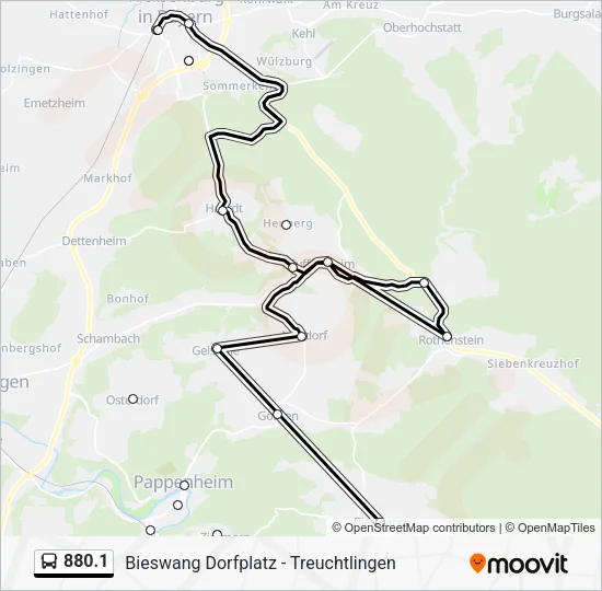 Автобус 880.1: карта маршрута