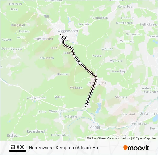 Автобус 000: карта маршрута