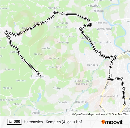 Автобус 000: карта маршрута