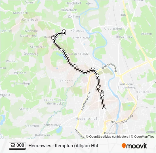 Автобус 000: карта маршрута