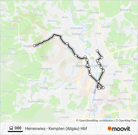 Автобус 000: карта маршрута