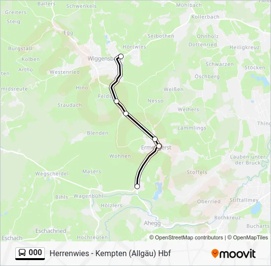 Автобус 000: карта маршрута