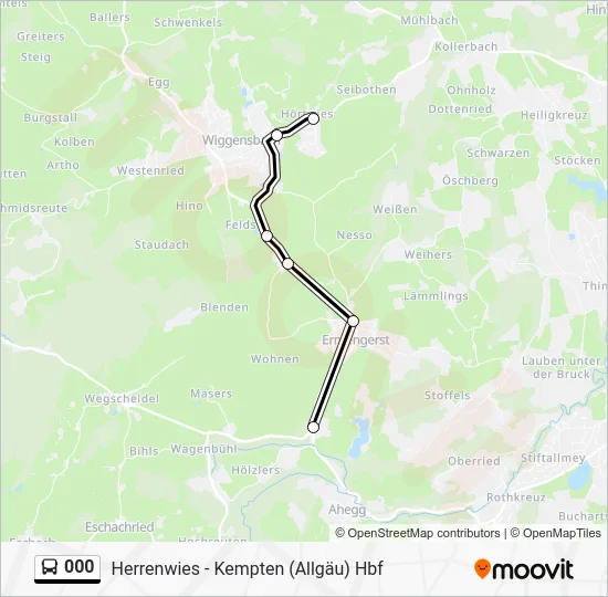 Автобус 000: карта маршрута