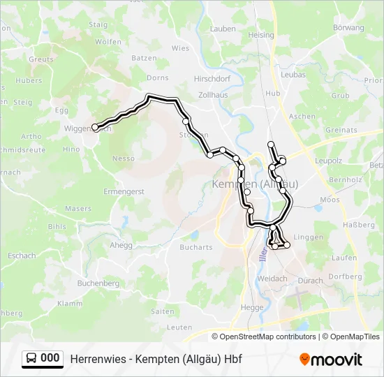Автобус 000: карта маршрута