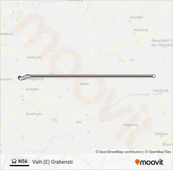 Автобус N56: карта маршрута