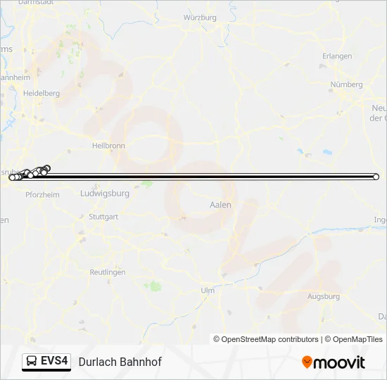 Автобус EVS4: карта маршрута