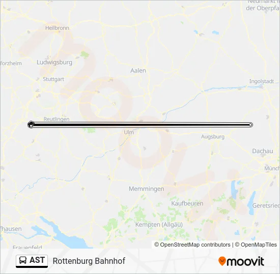 Автобус AST: карта маршрута