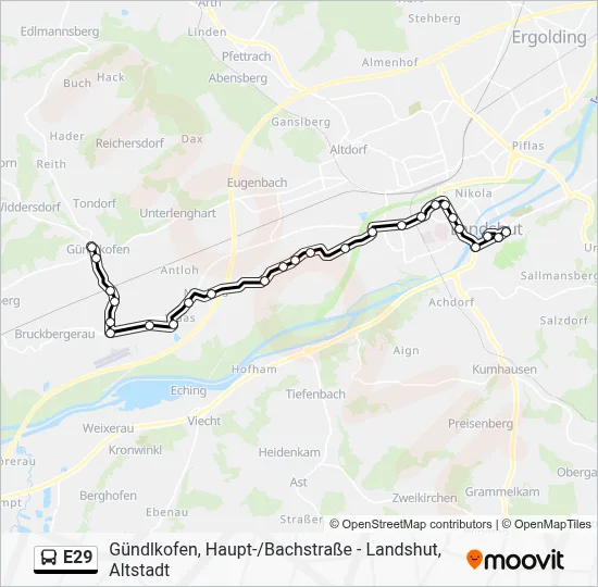 E29 Bus Line Map